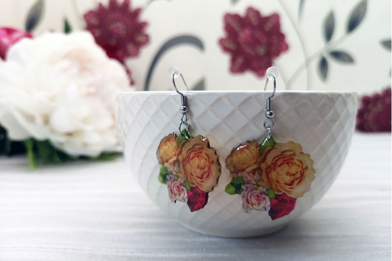 Roses bouquet earrings 