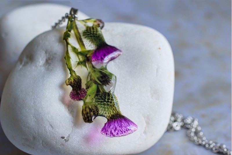 Thistle necklace